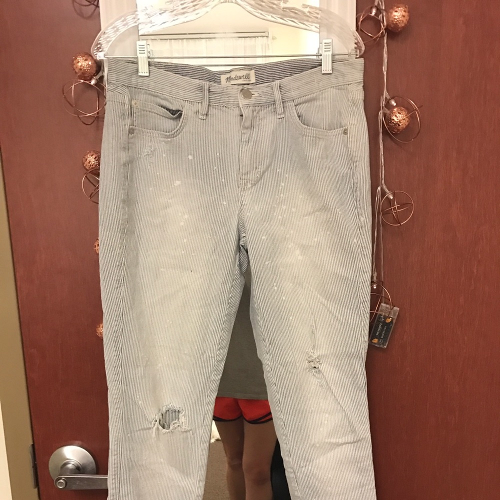 Madewell boyfriend striped jeans