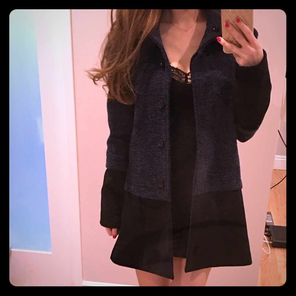 Black and blue striped coat Nine West xs elegant