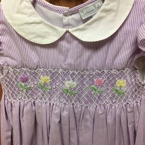 Purple and White Smocked Spring Dress