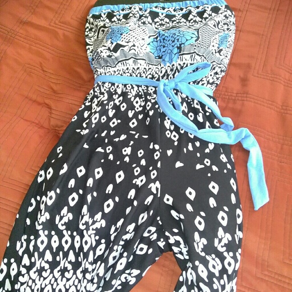 Blue Multi color jumpsuit - Picture 3 of 4