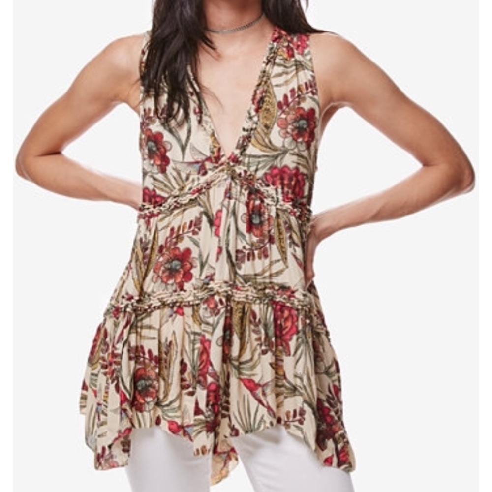 Free People Floral Tank