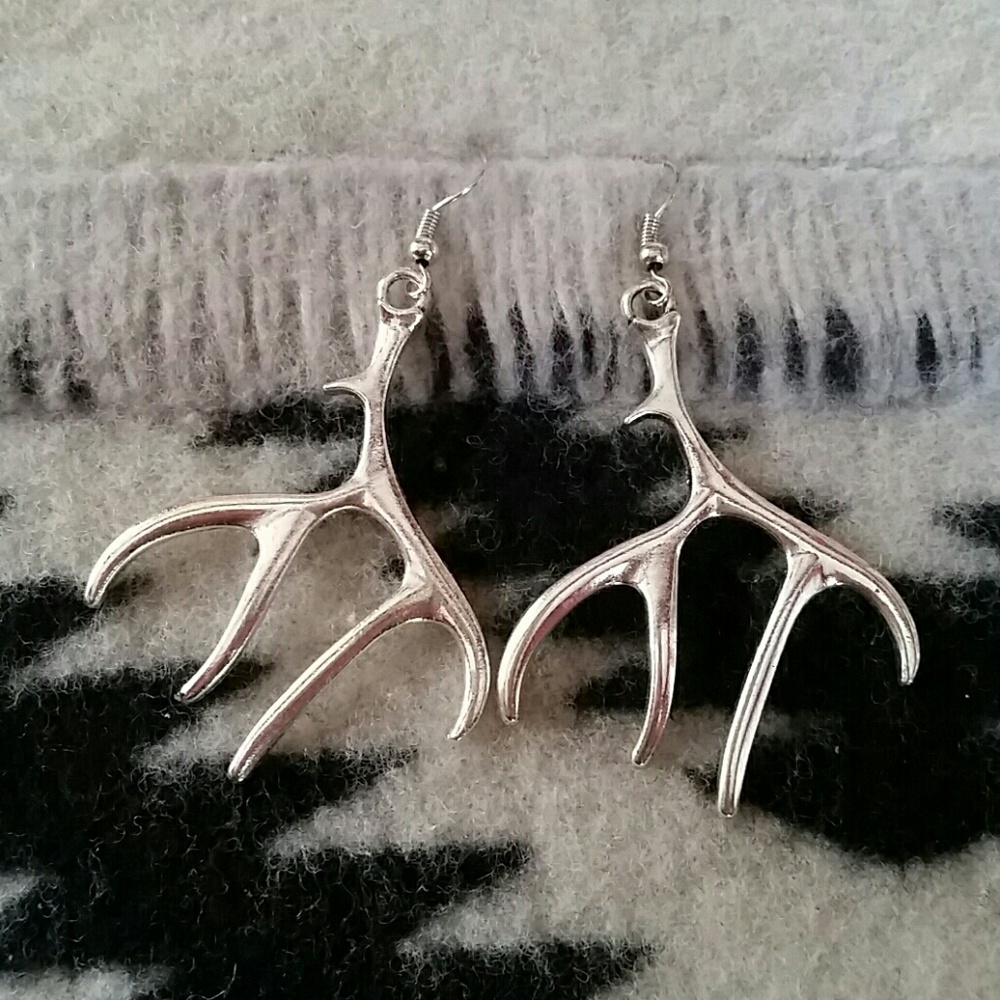 Restocked! Silver Boho Western Antler Earrings