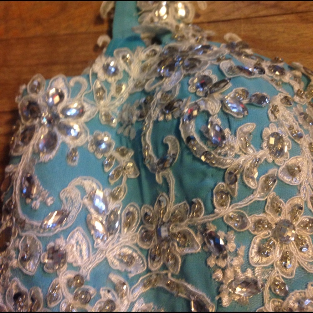 Blue Beaded Dress - Picture 3 of 6