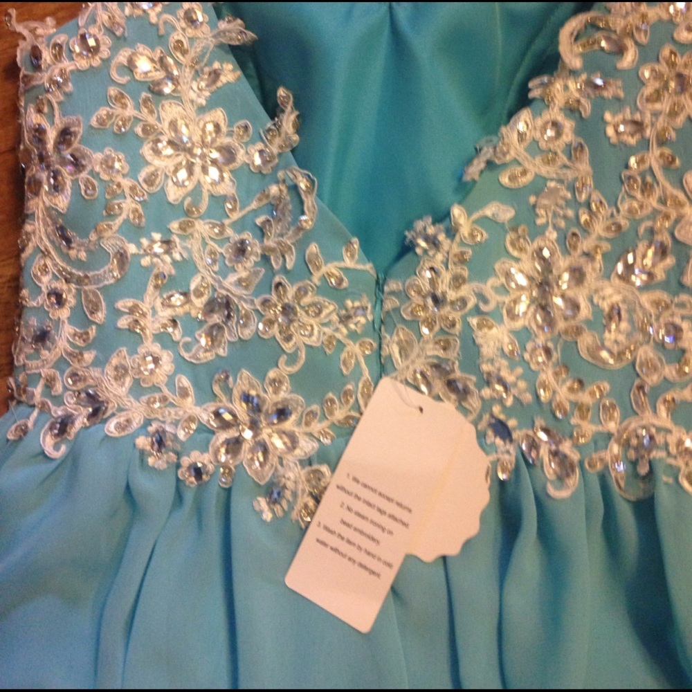 Blue Beaded Dress - Picture 5 of 6