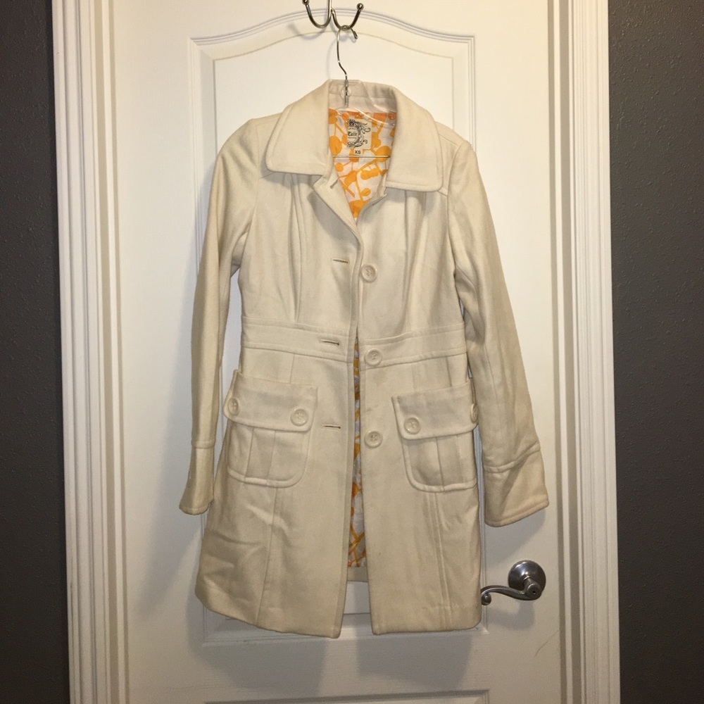 Cream white pea coat
