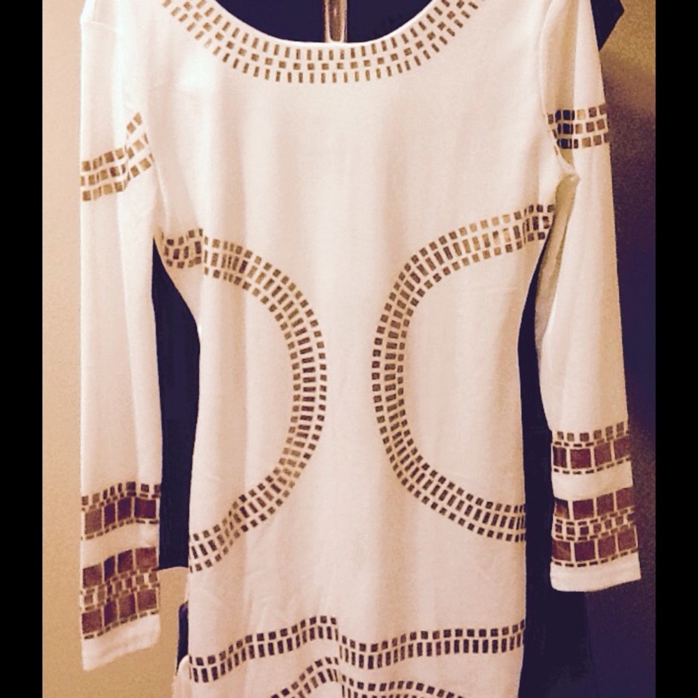 Miusol White and gold dress.