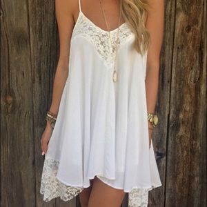 Flowy white mini dress