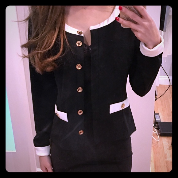 Classy black white cc cardigan sweater buttons - Picture 1 of 1