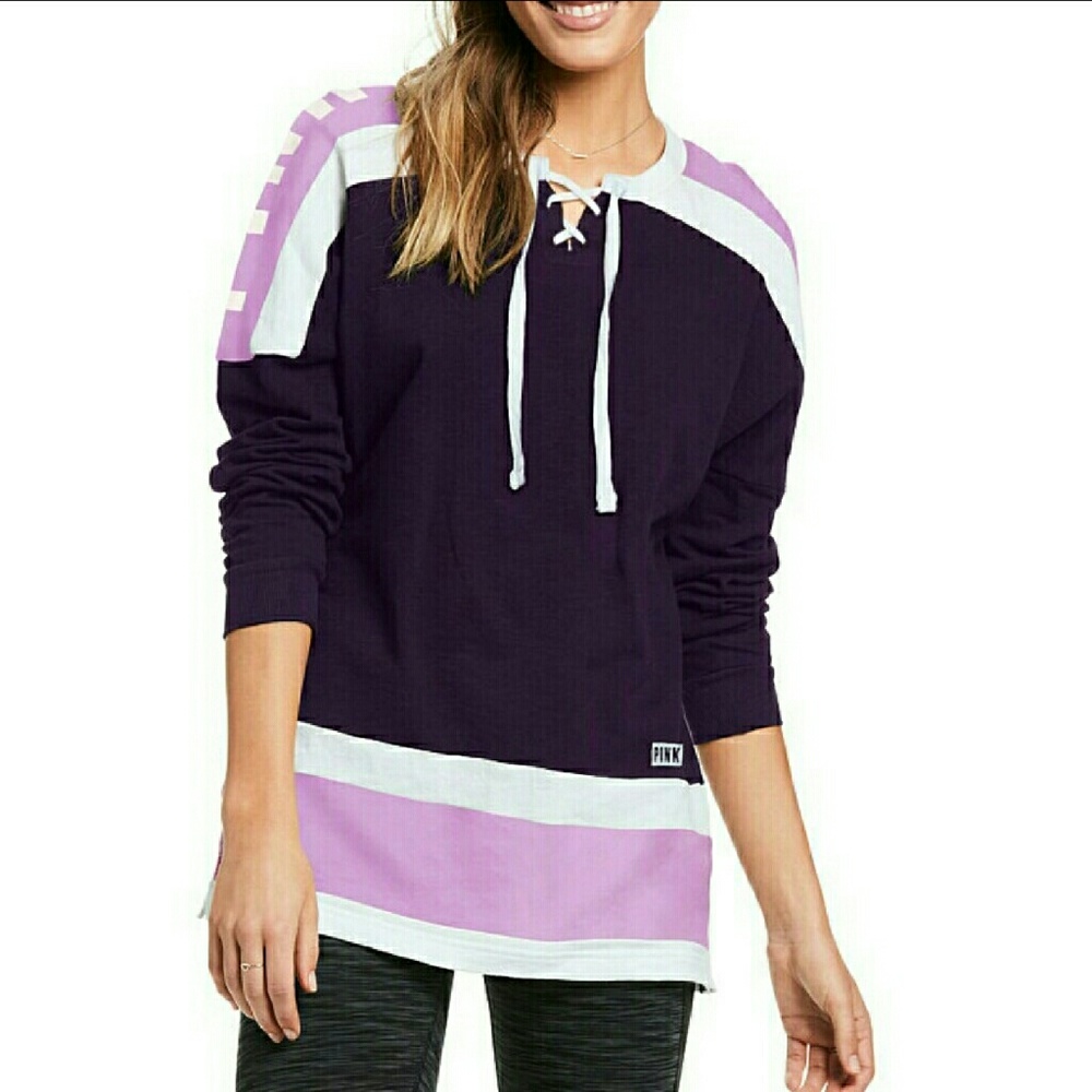 VS PINK lace up varsity