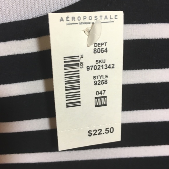 Aeropostale Striped Black/White Scoop Neck Bodycon - Picture 3 of 4