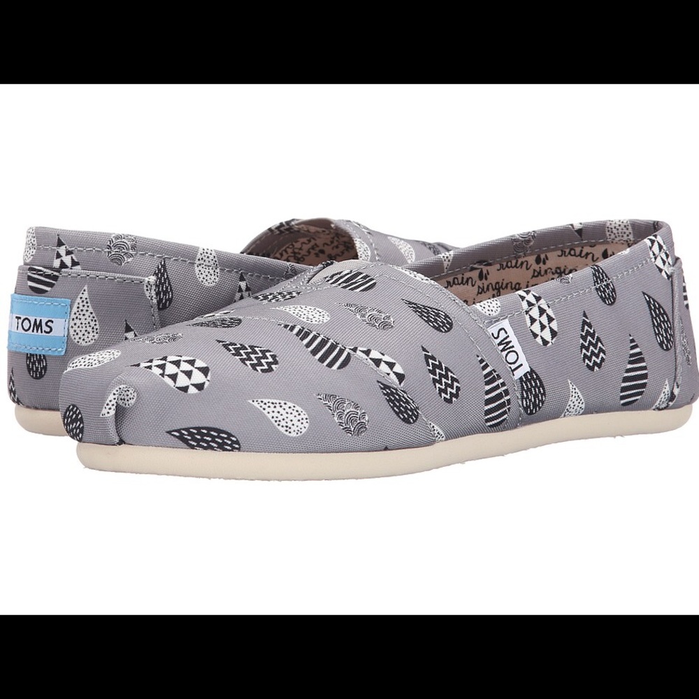 Toms Print Classics in Gray Canvas Raindrop