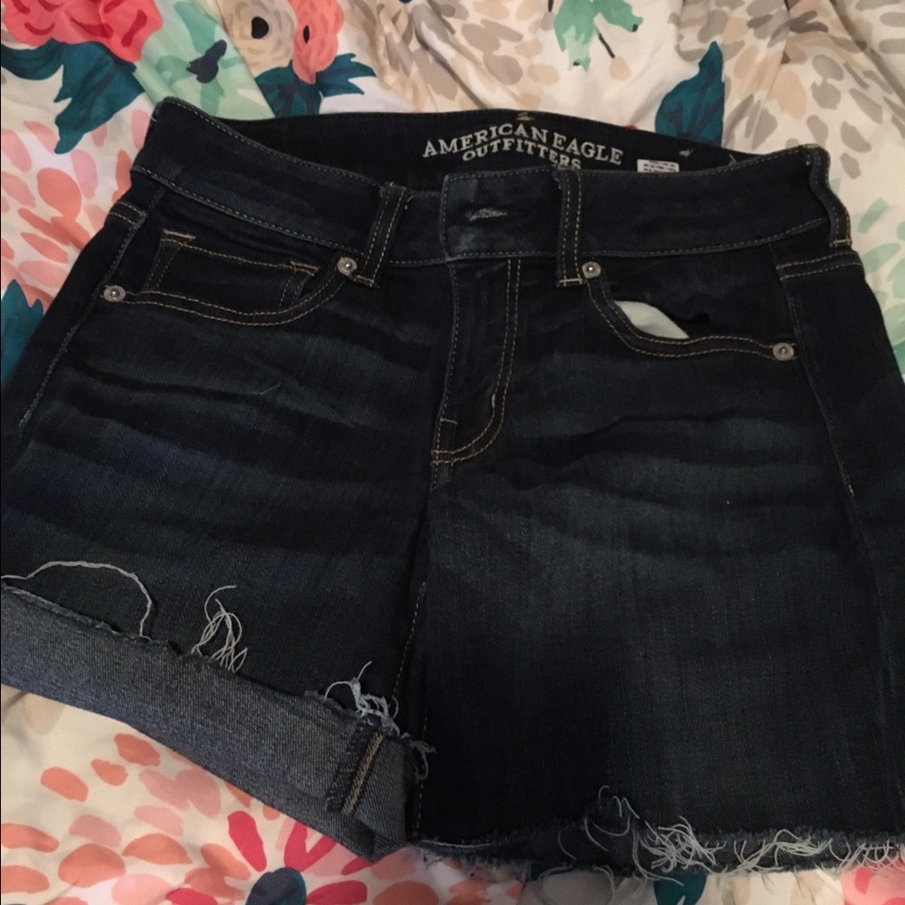 American Eagle Outfitters dark wash shorts!