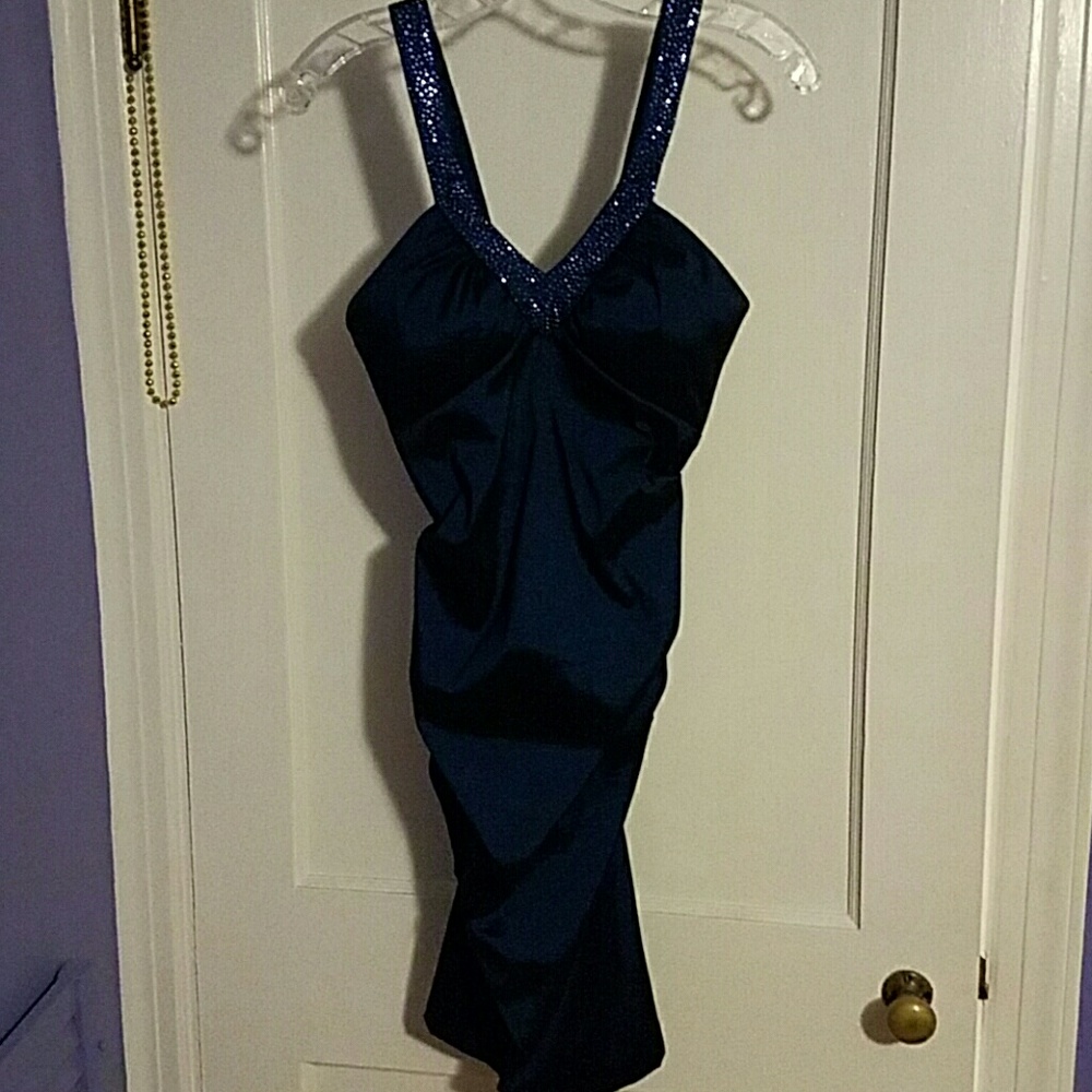 Short Navy Blue Cocktail Dress