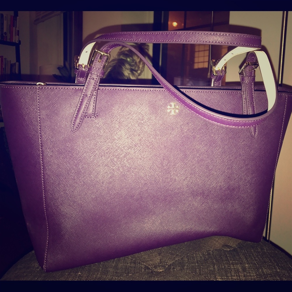 Tory Burch York Small Buckle Saffiano Tote