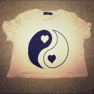 Black White Yin Yang Crop Top T Shirt Style