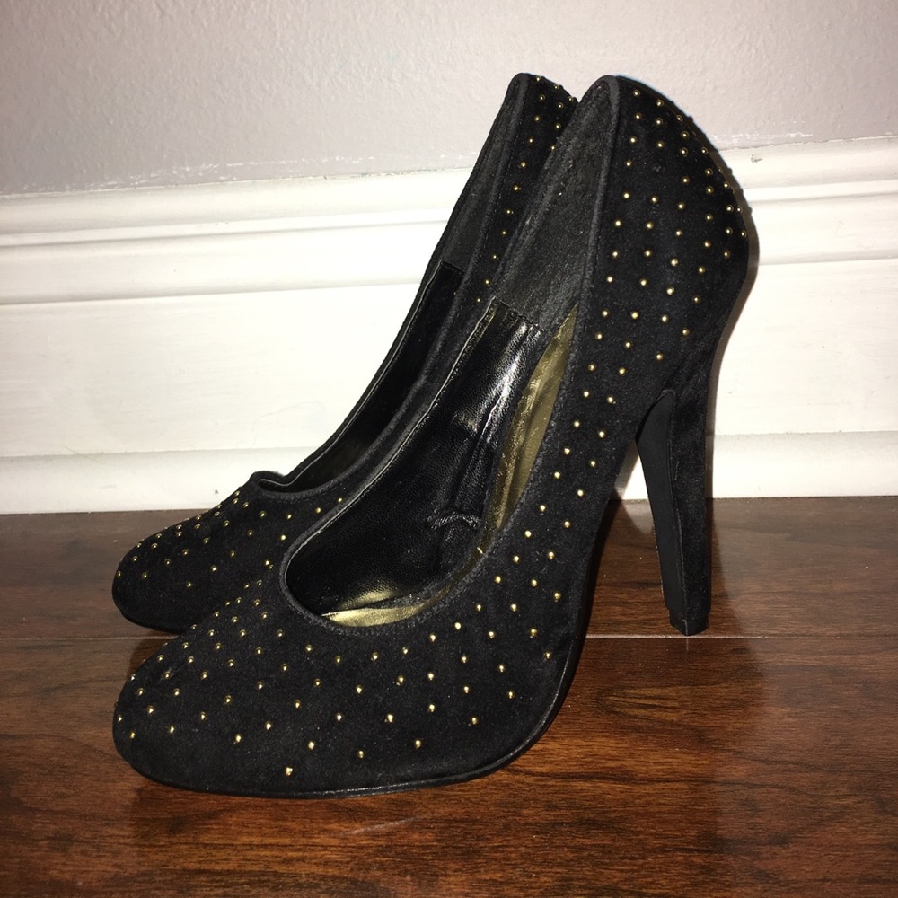 Black Gold studded Heels