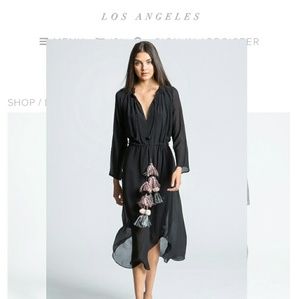 TODAY ONLY!! Misa Los Angeles Pom Pom Dress BLACK
