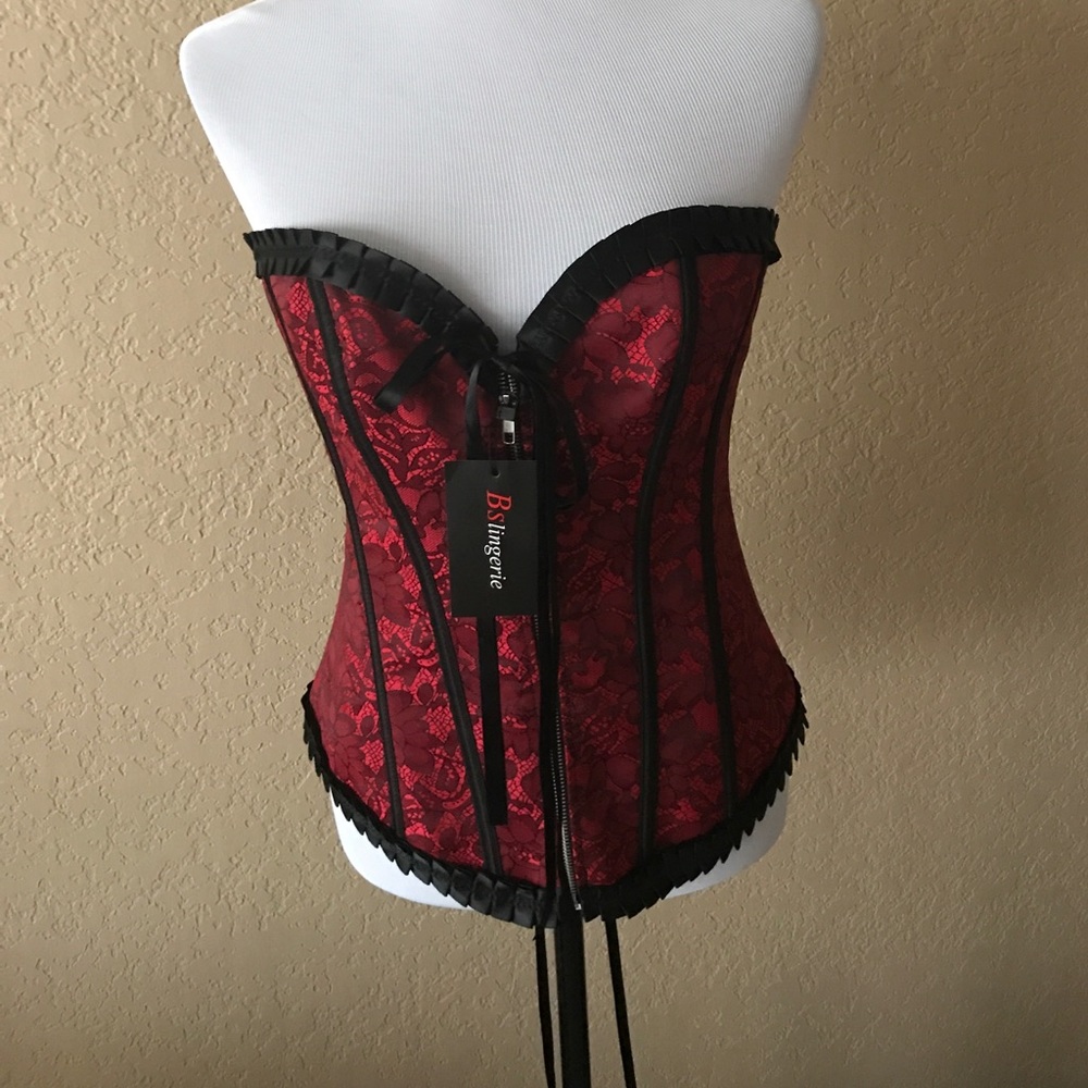 Black and red corset
