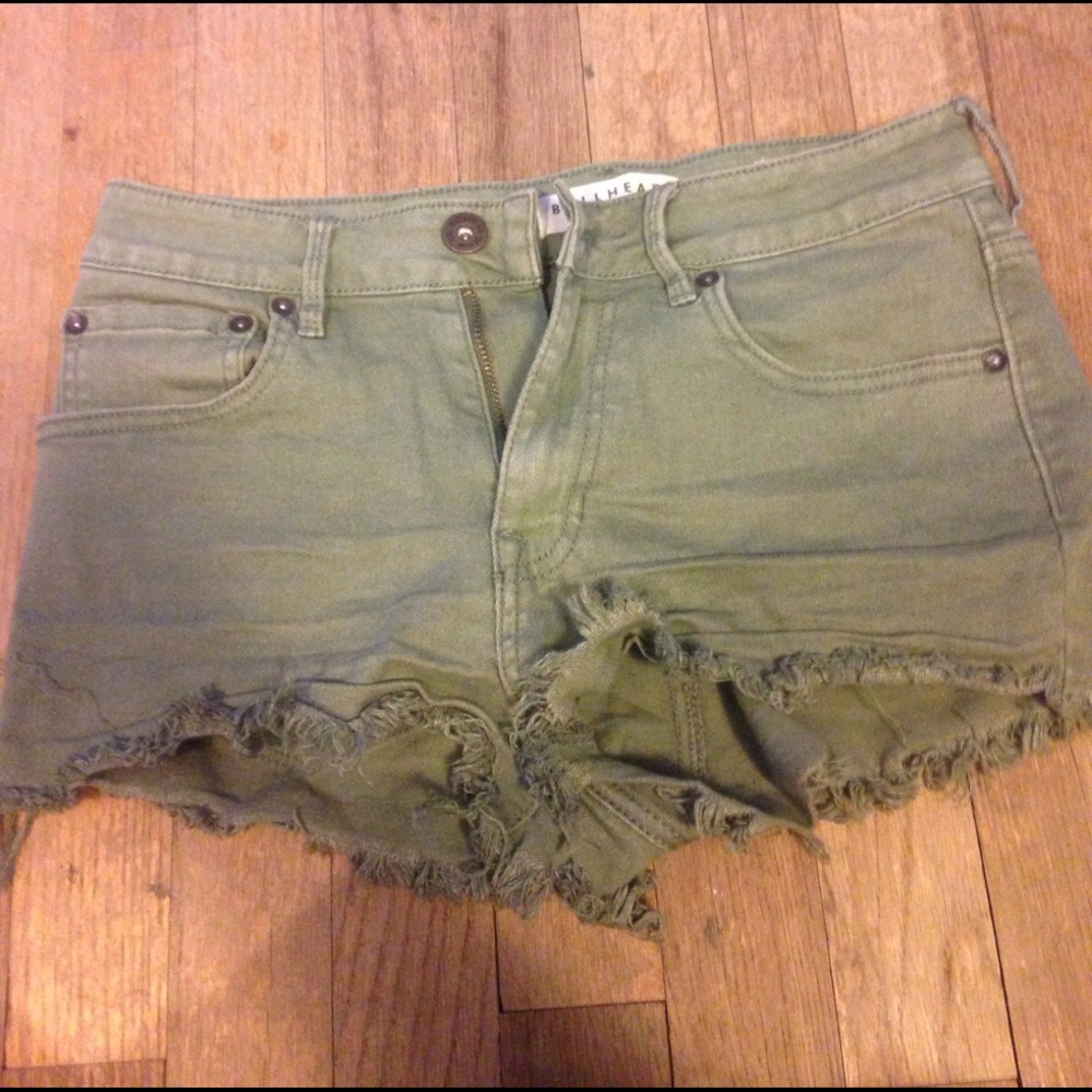 Green high rise shorts