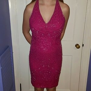 Beaded Pink Cocktail Dress