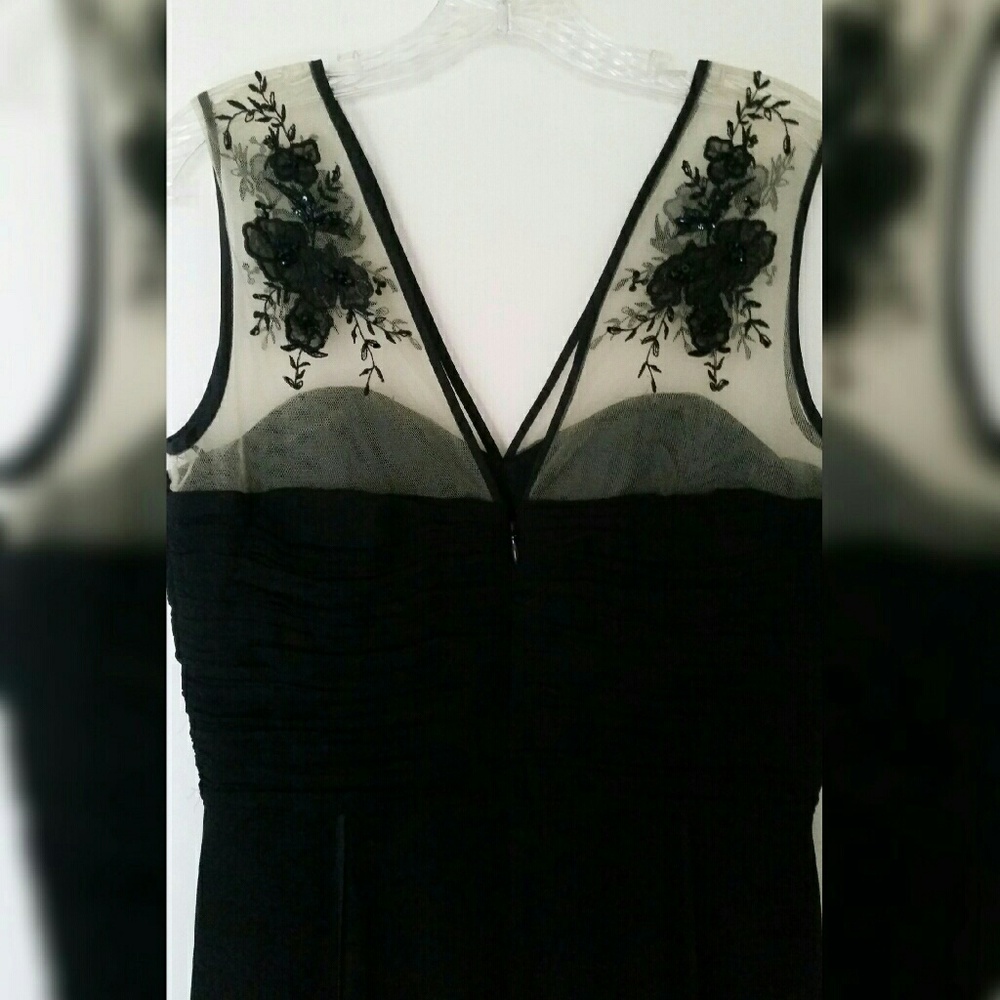 Shani Silk Chiffon Black Dress - Picture 3 of 5