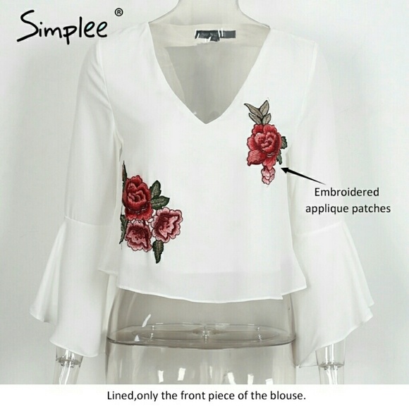 1 left HPπ PRICE FIRM WHITE FLORAL CROP TOP - Picture 3 of 4