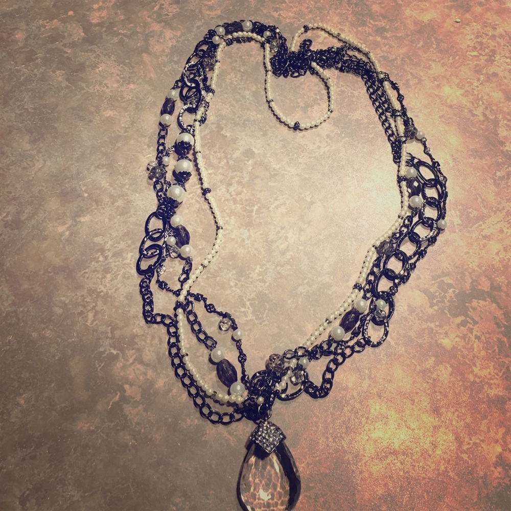 Black statement necklace