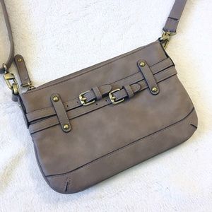 Merona Brown & Gold Crossbody Purse