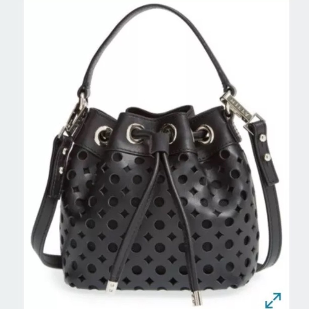 MILLY Mini Bucket Bag Crossbody Bag Purse Black