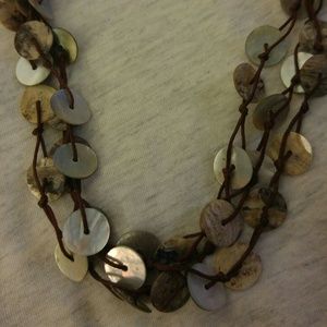 Natural Shell disc necklace.