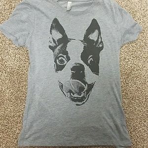 Grey Boston Terrier graphic tshirt