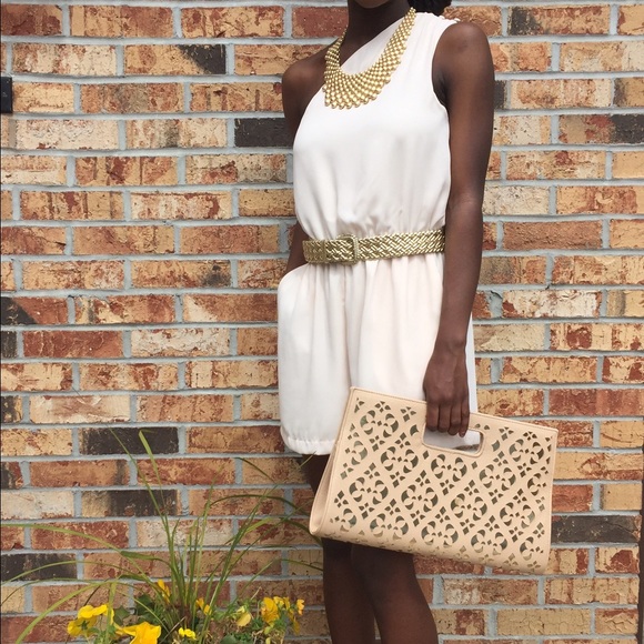 🎉HP🎉💥SALE💥NWT One Shoulder Cream Romper - Picture 2 of 7