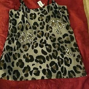 Old Navy Leopard Print Dressy Tank, L
