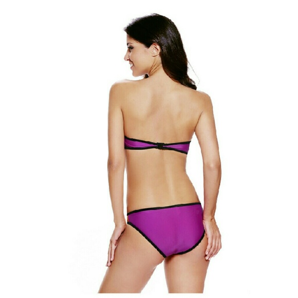 Hipster Style, Neoprene Color Block Strapless Biki - Picture 2 of 3