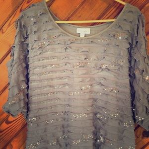 Fashion Bug 4XL silver ruffled top