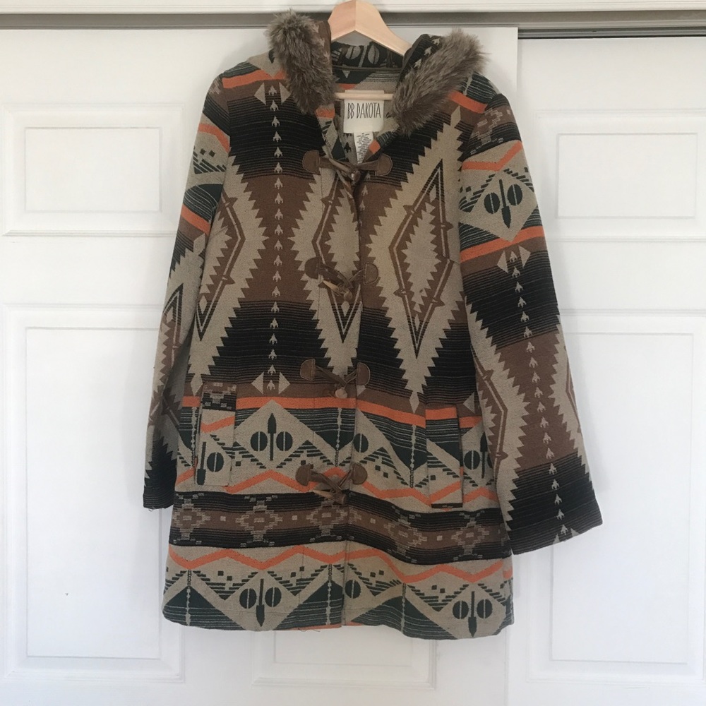 BB Dakota Aztec Print Coat