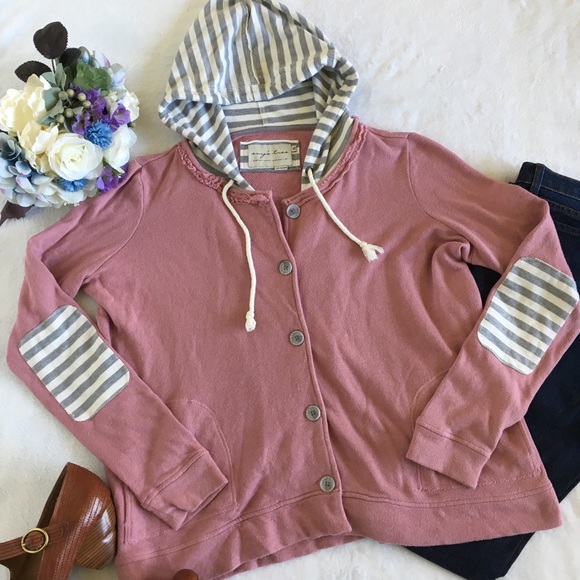 Evys Tree Dusty Rose Ashley button up hoodie - Picture 2 of 8