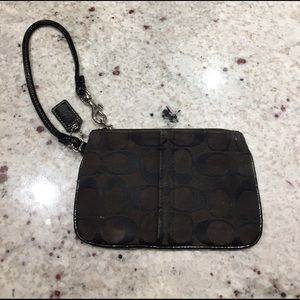 Coach wristlet black with c logos
