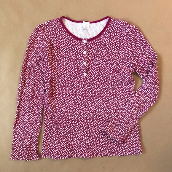 Crewcuts Maroon Polka Dot Henley Tee - Picture 1 of 4