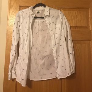 Old navy button down with little glasses