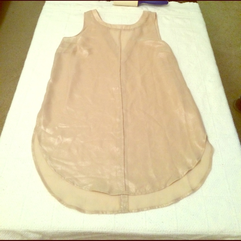 NWT Chic shimmer gold Charming Charlie Small shirt