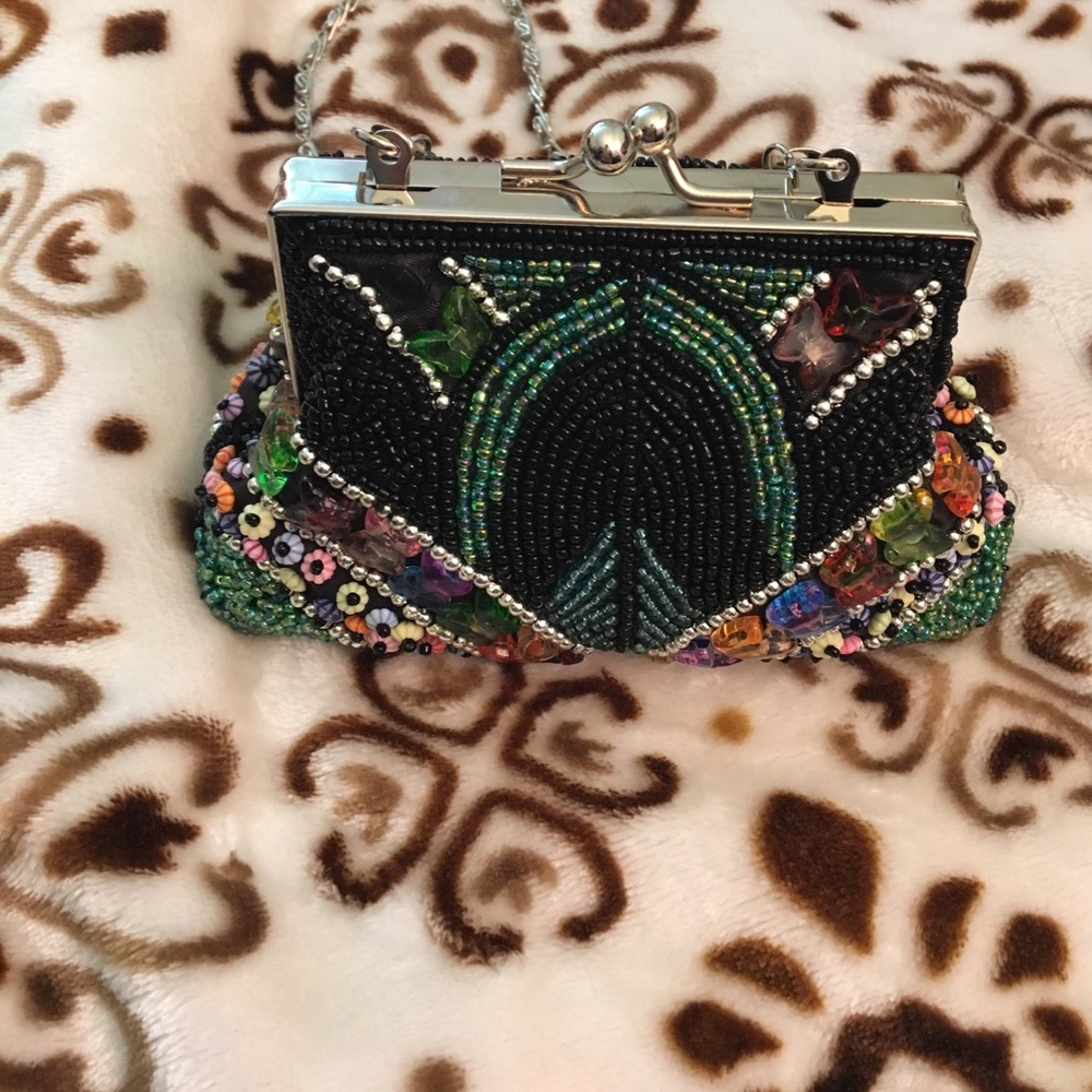 Beaded clutch bag