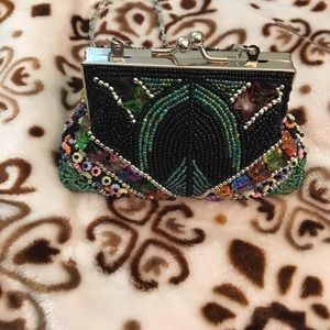 Beaded clutch bag