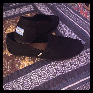 Toms size black slip on shoe