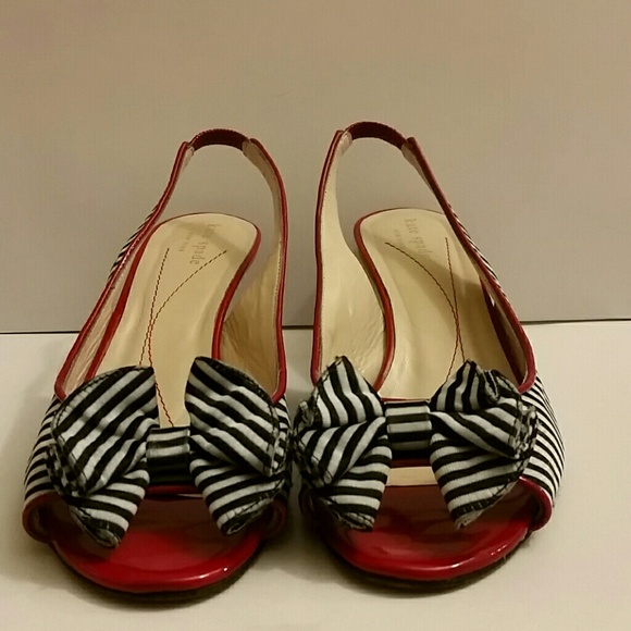 XX SOLD XX Kate Spade striped slingbacks - Picture 2 of 8
