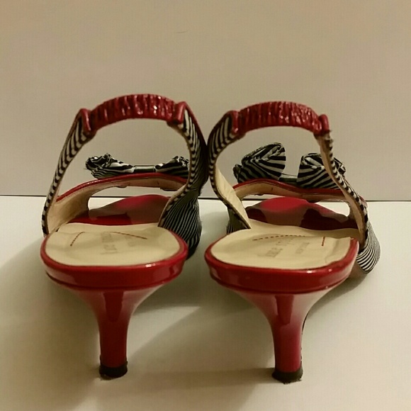 XX SOLD XX Kate Spade striped slingbacks - Picture 4 of 8