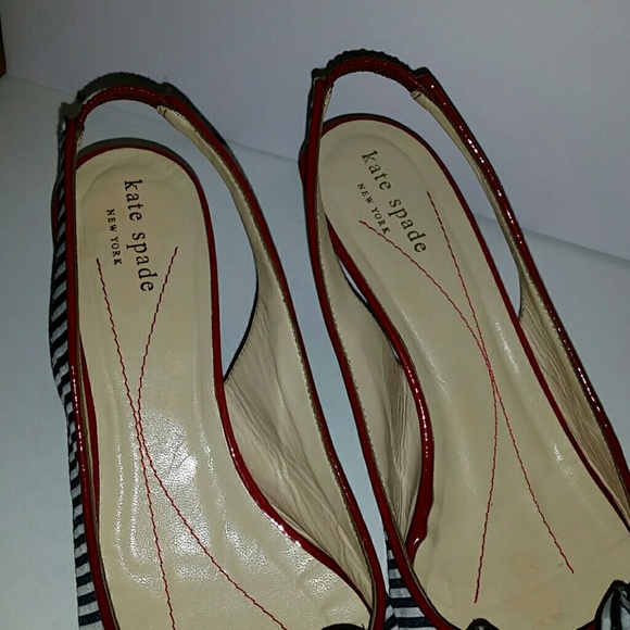 XX SOLD XX Kate Spade striped slingbacks - Picture 5 of 8