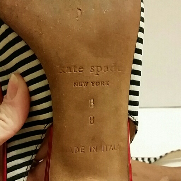 XX SOLD XX Kate Spade striped slingbacks - Picture 6 of 8