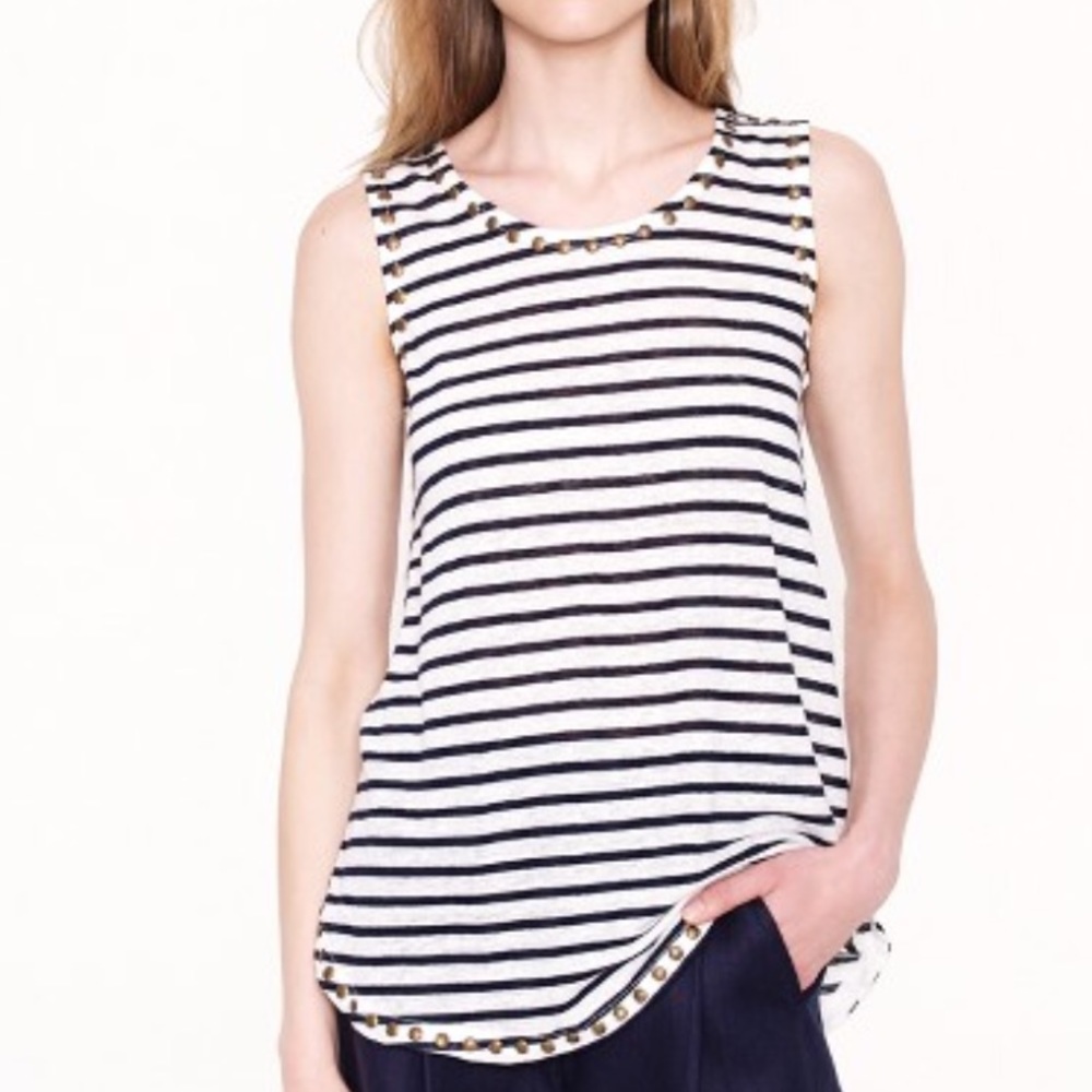 J. Crew Linen Studded Tank