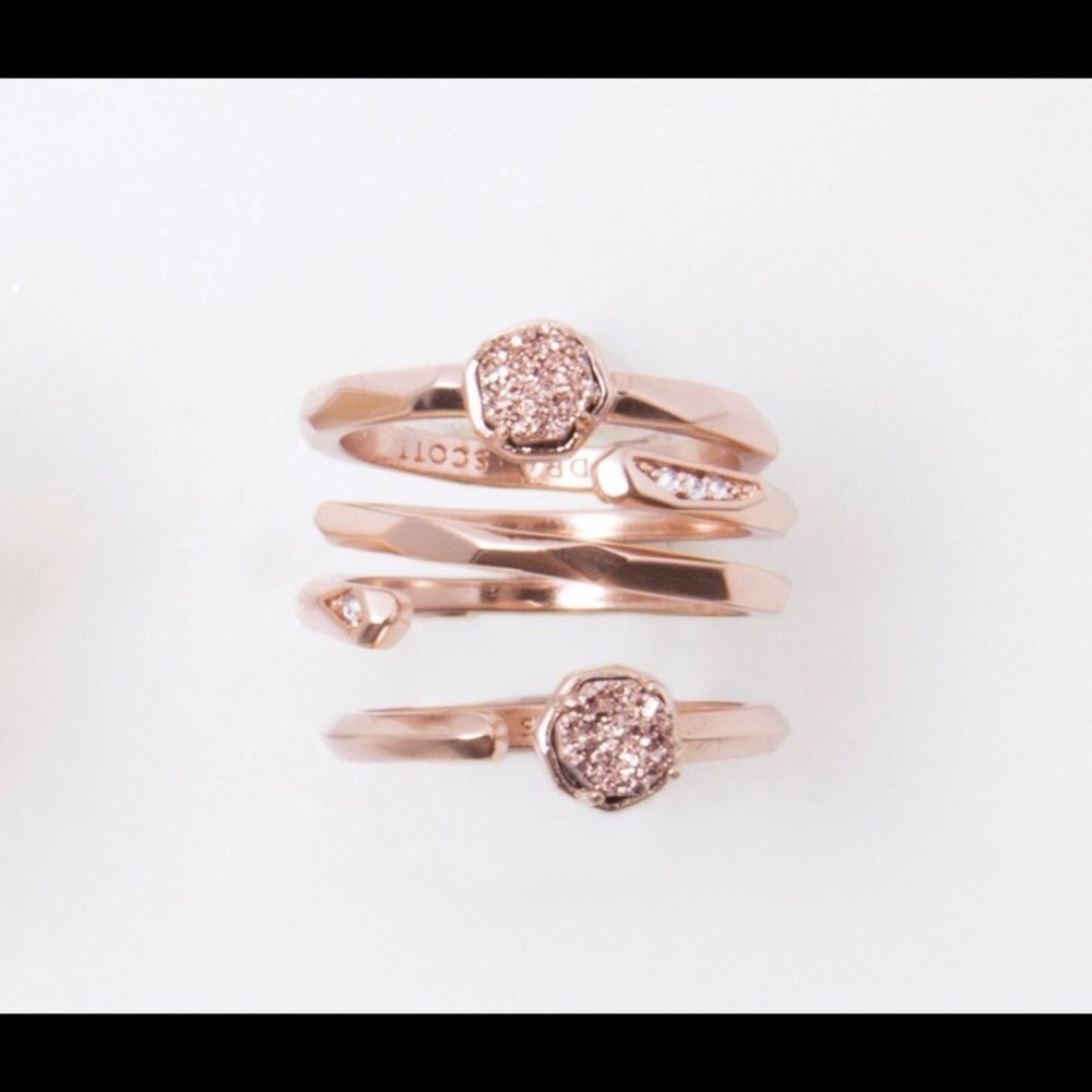 Kendra Scott rose gold ring set